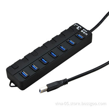 2014 New Design High Power 7 Ports USB 3.0 Hub